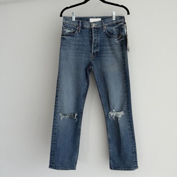 Mother Jeans Womens 27 The Tomcat Distressed Seriously Truce High Rise Straight - Picture 5 of 15
